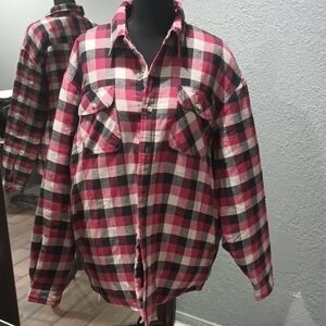 Wrangler Red and Black Plaid Button-Up Flannel Jacket Used Good Condition
